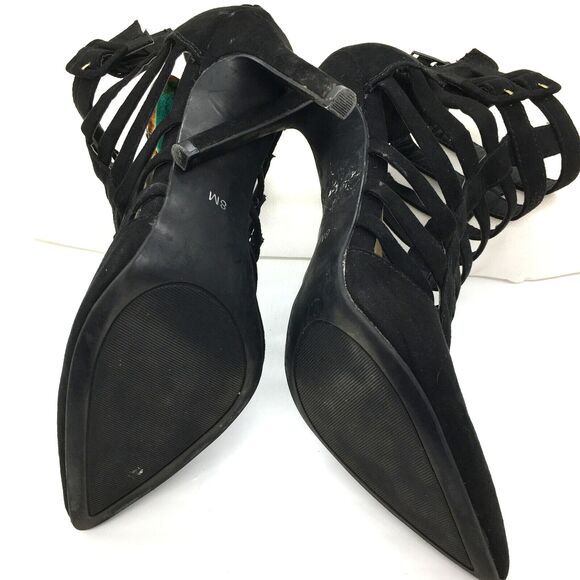 G by Guess Women’s Strappy Black Stiletto Heels Size US 8 Great Condition - Picture 5 of 6